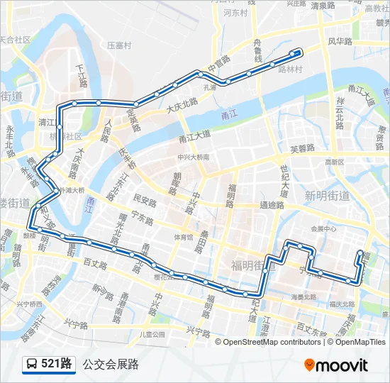 521路 Bus Line Map
