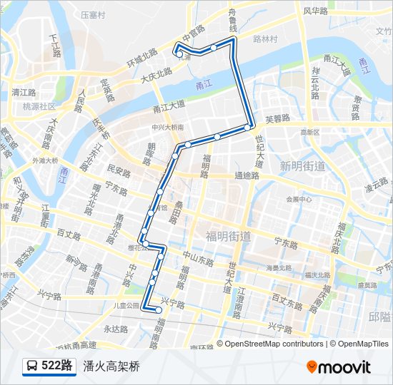 公交522路的线路图