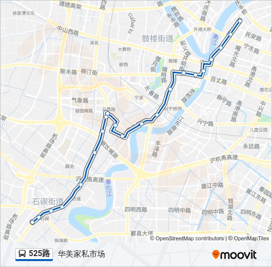 公交525路的线路图