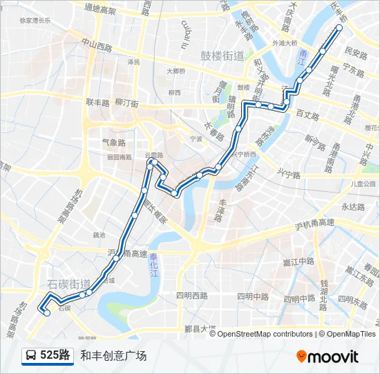 公交525路的线路图