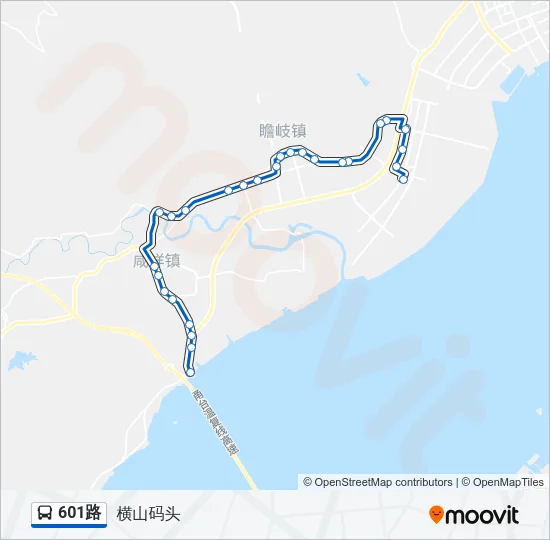 601路 Bus Line Map