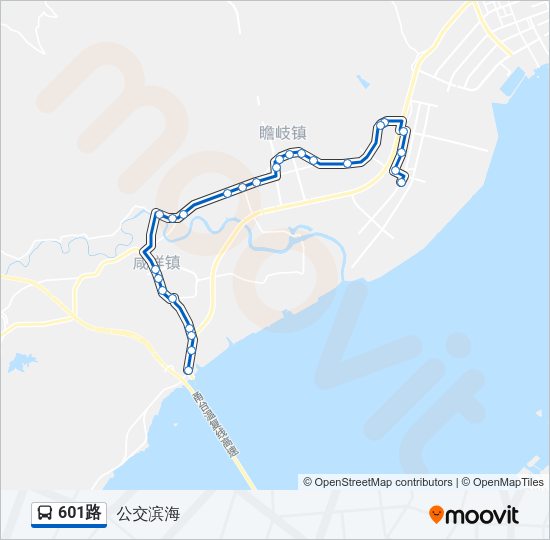 公交601路的线路图