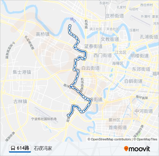 公交614路的线路图