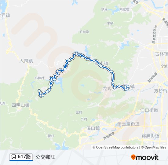 公交617路的线路图