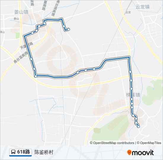 618路 Bus Line Map