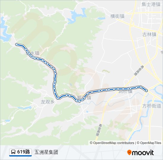 公交619路的线路图