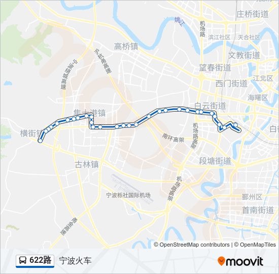 公交622路的线路图