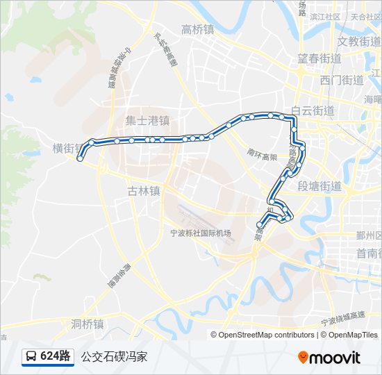 公交624路的线路图