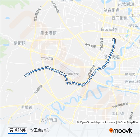 公交626路的线路图