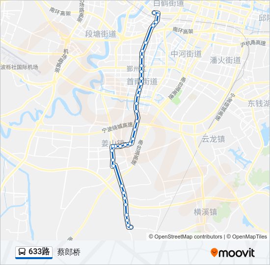 公交633路的线路图
