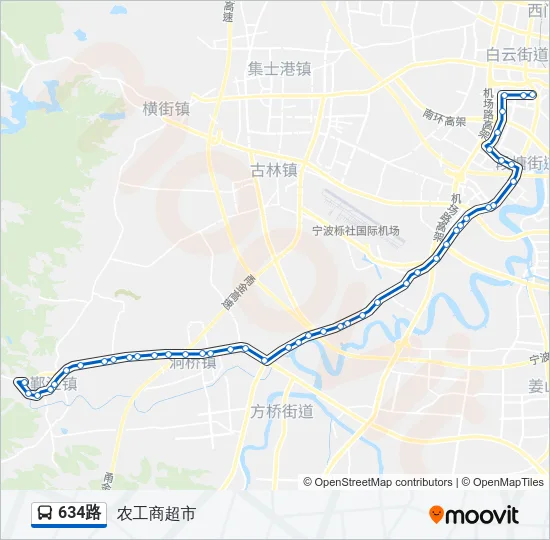 634路 Bus Line Map