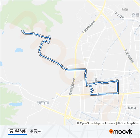 公交646路的线路图