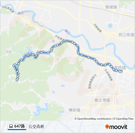 公交647路的线路图
