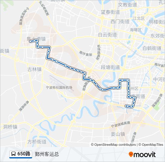 公交650路的线路图
