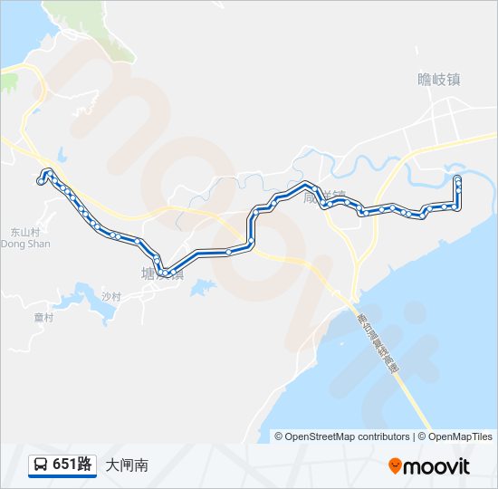 公交651路的线路图