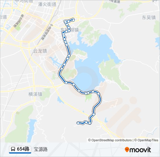 公交654路的线路图