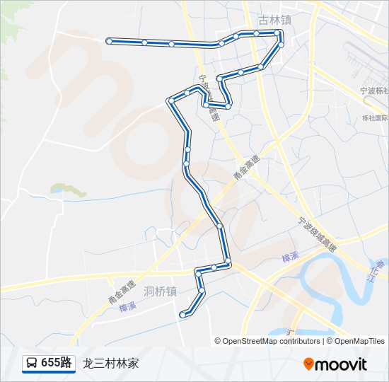 公交655路的线路图