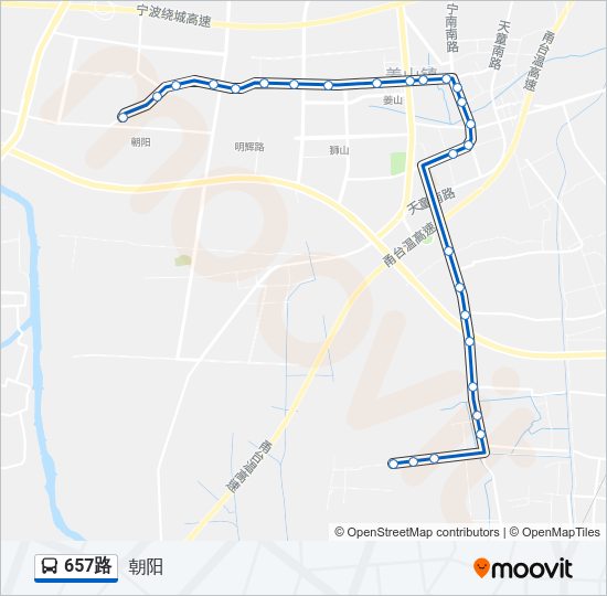 公交657路的线路图