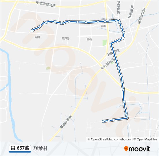 公交657路的线路图