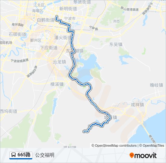 公交665路的线路图