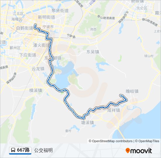 667路 Bus Line Map