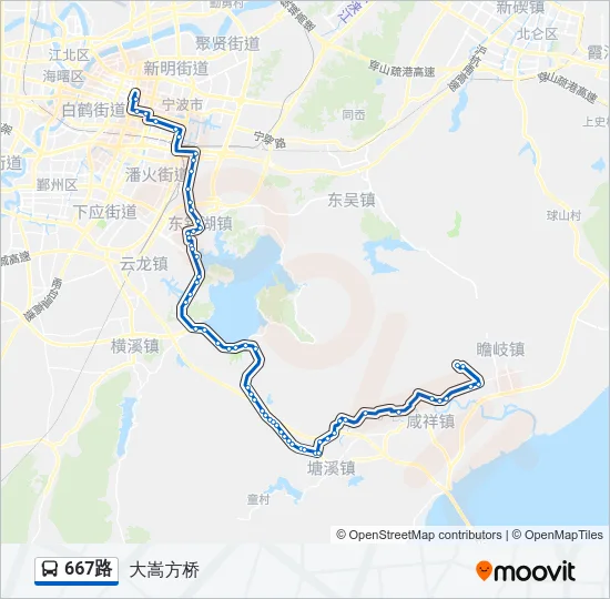 公交667路的线路图