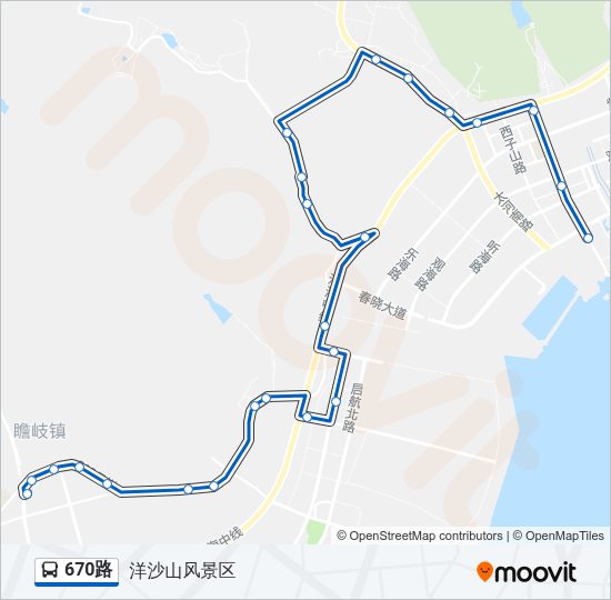 公交670路的线路图