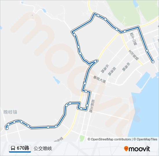 公交670路的线路图