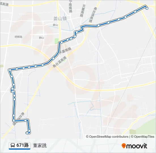 公交671路的线路图