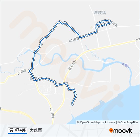 公交674路的线路图