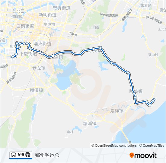 公交690路的线路图