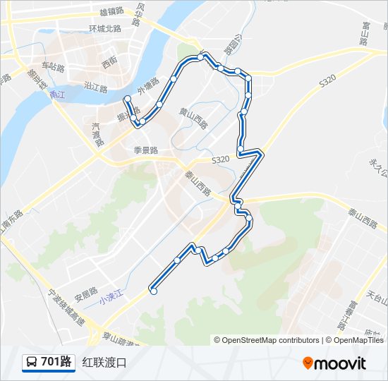 公交701路的线路图