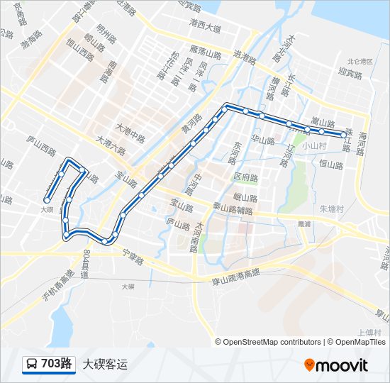 公交703路的线路图