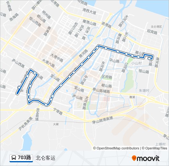 703路 Bus Line Map