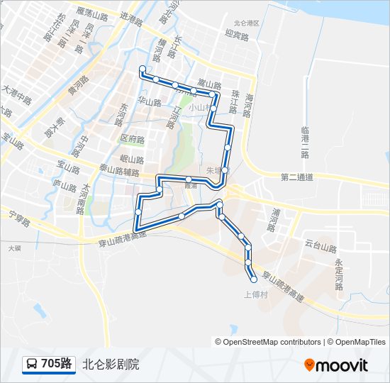 705路 Bus Line Map