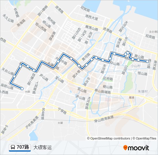 公交707路的线路图