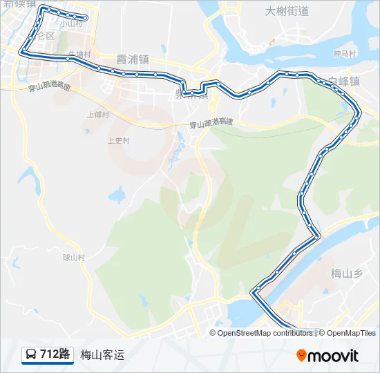 公交712路的线路图