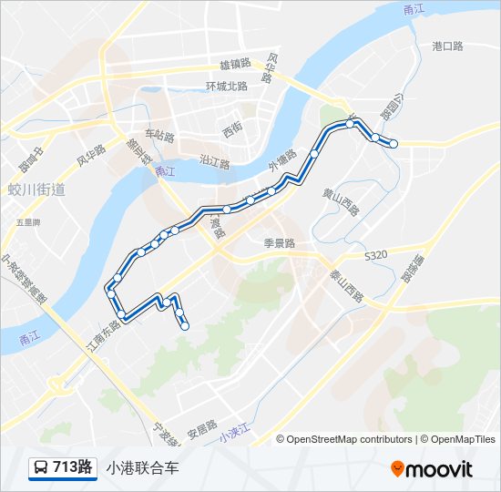 公交713路的线路图