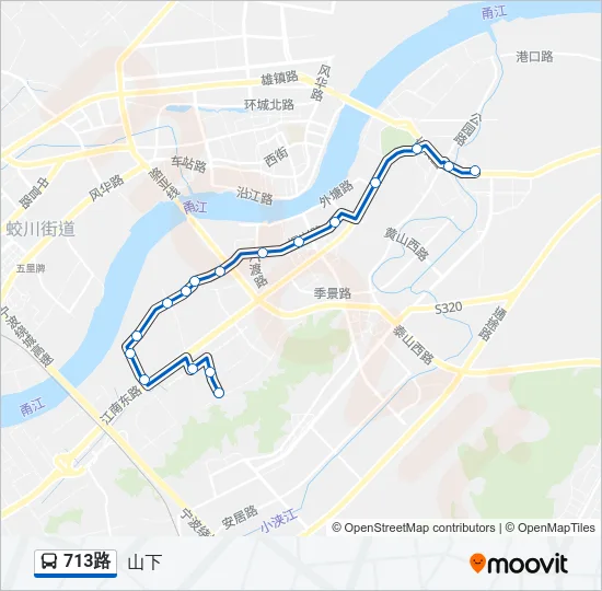 713路 Bus Line Map