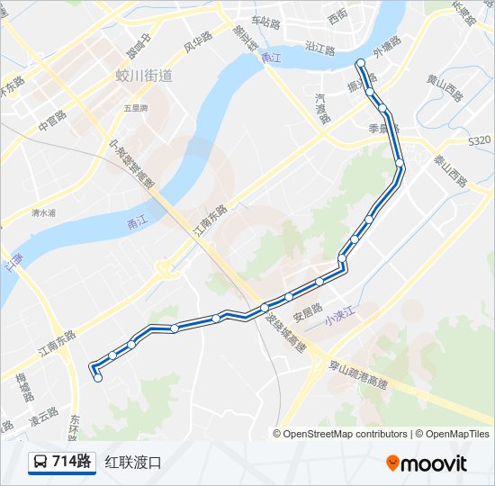 公交714路的线路图