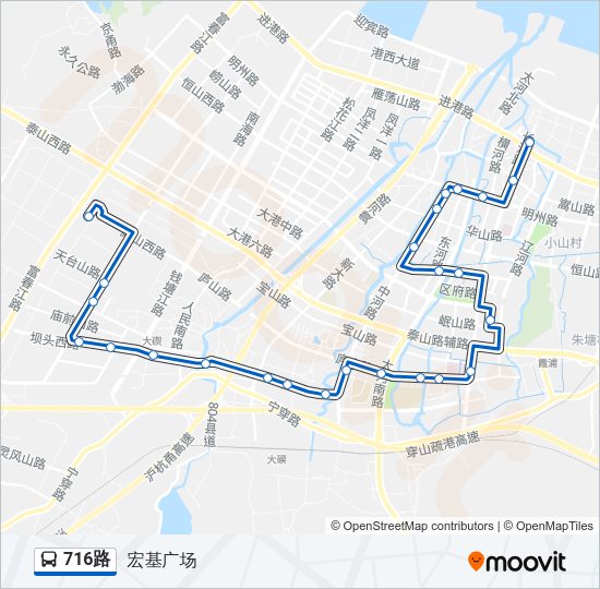 公交716路的线路图