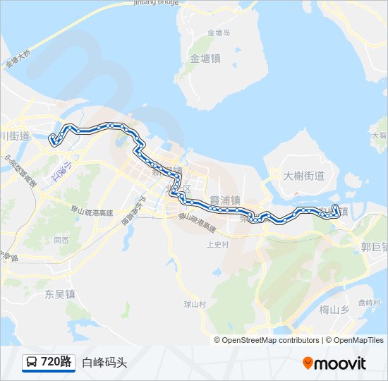 公交720路的线路图