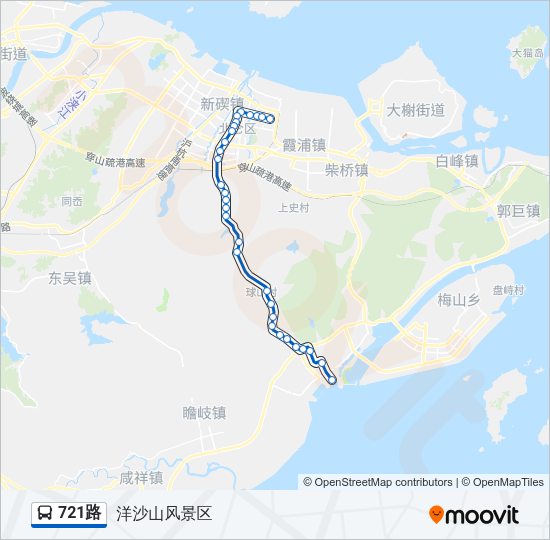 公交721路的线路图
