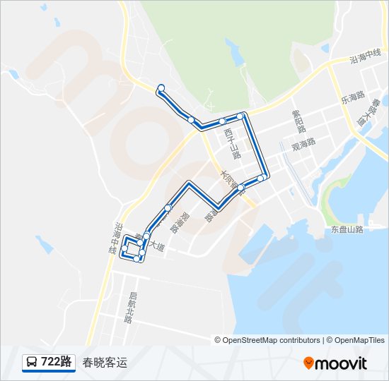 公交722路的线路图