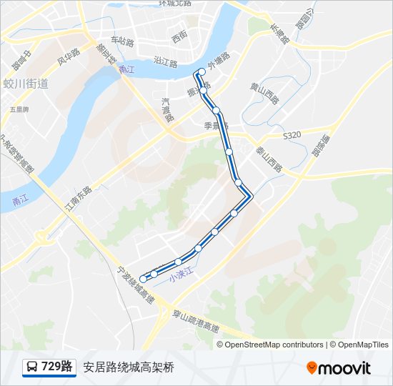 公交729路的线路图