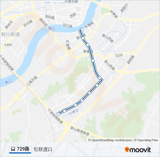 公交729路的线路图