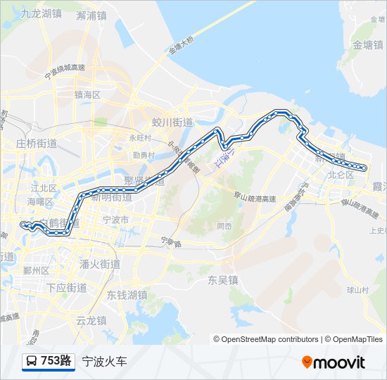 公交753路的线路图