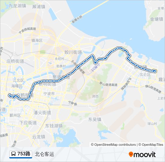 公交753路的线路图