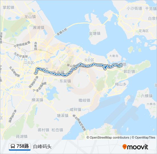 公交758路的线路图
