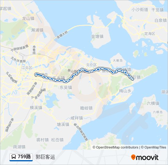 公交759路的线路图